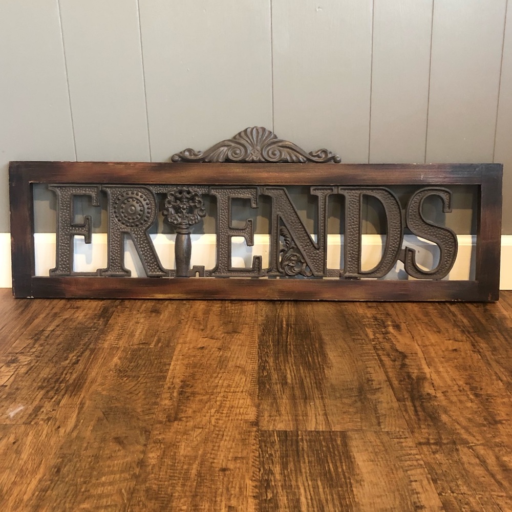 Large “Friends” Metal & Wood Sign